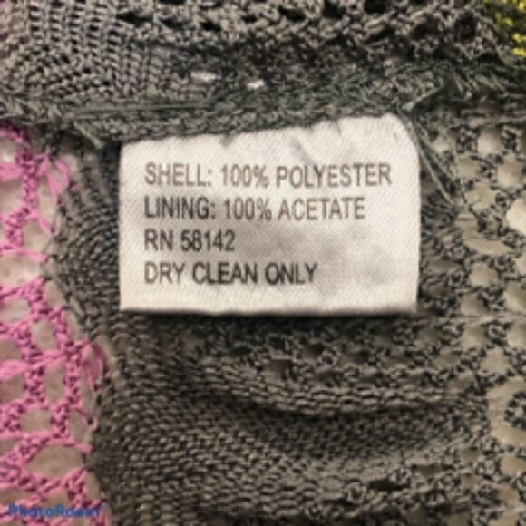 Anthracite by Muse Crocheted Striped Cardigan. Size 8. - Picture 5 of 5